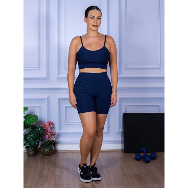Conjunto Shorts e Top Alça Suplex Azul Marinho