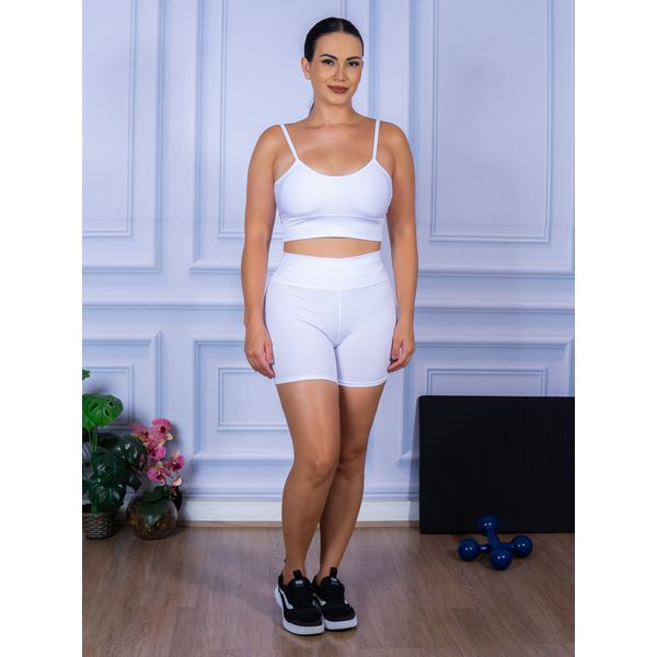 Conjunto Shorts e Top Alça Suplex Branco