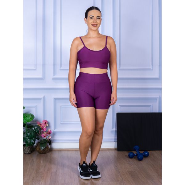 Conjunto Shorts e Top Alça Suplex Roxo