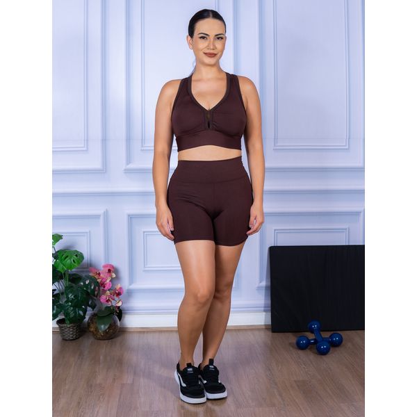 Conjunto Shorts e Top Nadador Suplex Marrom