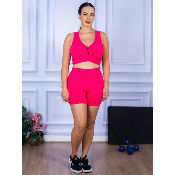 Conjunto Shorts e Top Nadador Suplex Rosa Pink