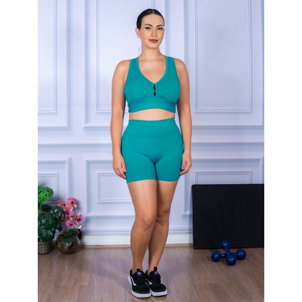 Conjunto Shorts e Top Nadador Suplex Verde Piscina