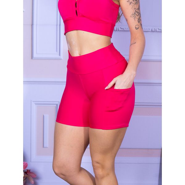 Short Suplex Com Bolso Rosa Pink