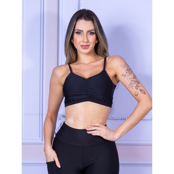 Top Alça Com Bojo Costa Aberta Suplex Preto