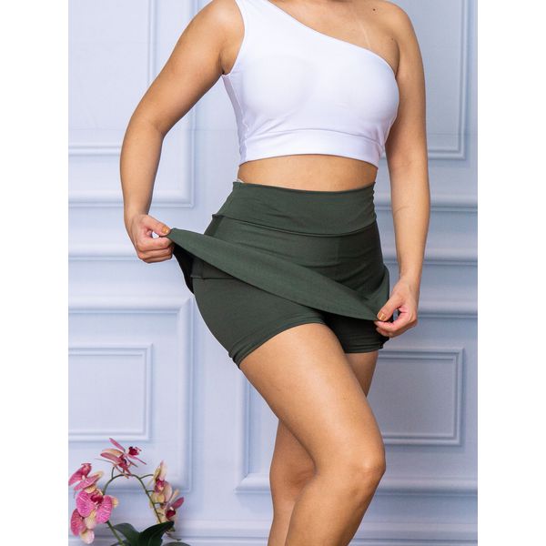 Short Saia Suplex Liso Verde Militar