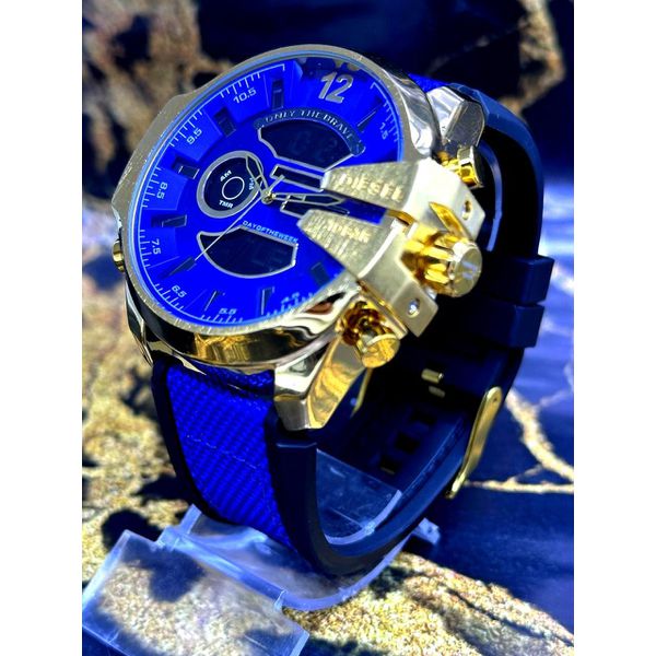 DIESEL 10 BAR DOURADO E AZUL LINHA BANHADA FUNCIONAL