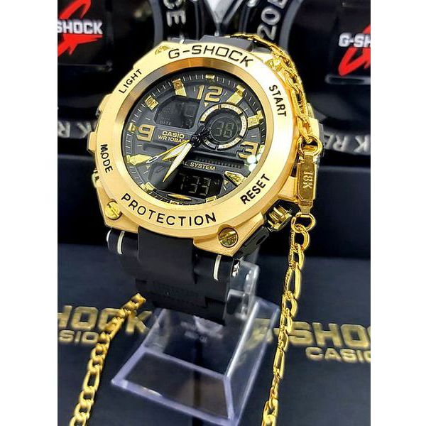 RELÓGIO G-SHOCK PULSEIRA EMBORRACHADA D'ÁGUA + GRÁTIS CORRENTE 60CM