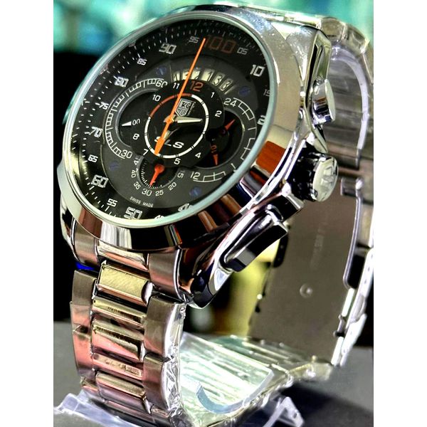 TAG HEUER PRATA FUNDO PRETO MERCEDES BENZ FUNCIONAL
