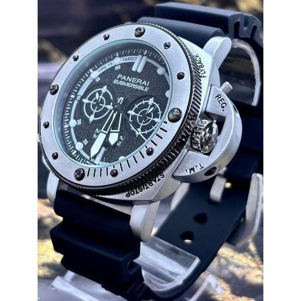 RELÓGIO PANE PRATA PULSEIRA PRETA