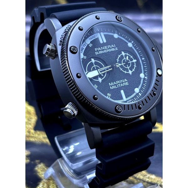 RELÓGIO PANERAI PULSEIRA PRETA CAIXARIA CHUMBO