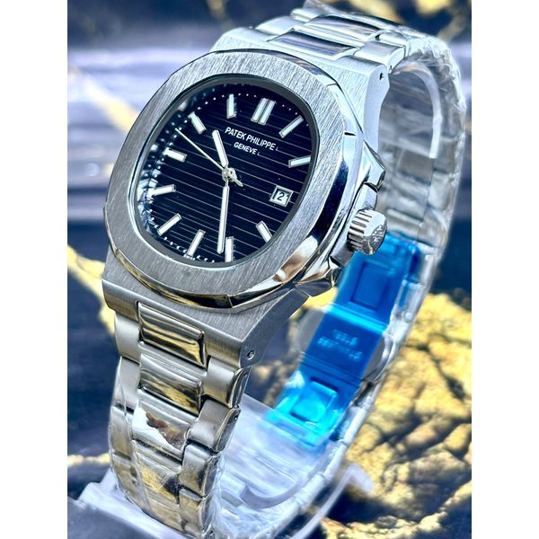 PATEK PHILIPPE GENEVE PRATA FUNDO PRETO