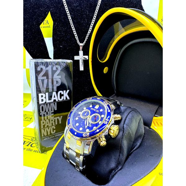 PRO DIVER BANHADO MISTO PRATA DETALHES DOURADO COM FUNDO AZUL