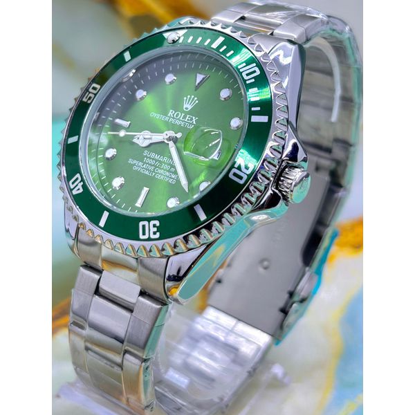 RLX SUBMARINER PRATA FUNDO VERDE LINHA BANHADA