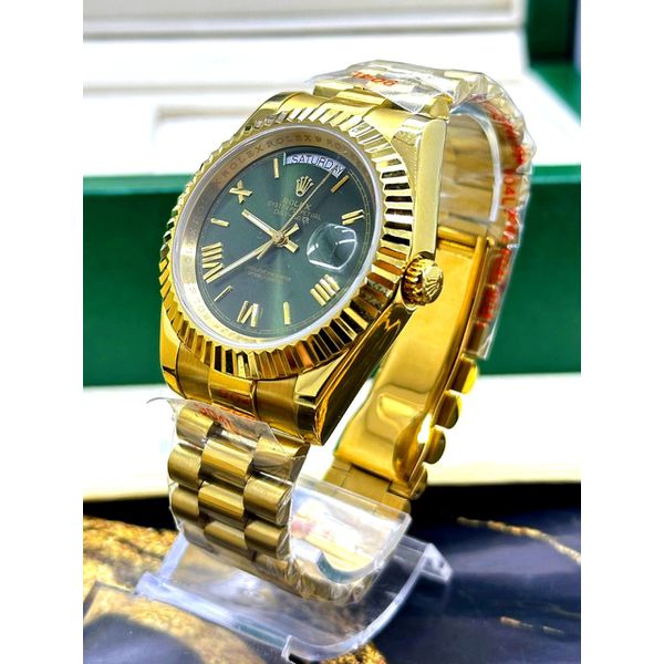 ROLX DAY DATE DOURADO FUNDO VERDE AUTOMÁTICO PREMIUM