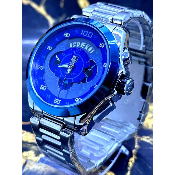 TAG HEUER PRATA FUNDO TODO AZUL MERCEDES BENZ FUNCIONAL