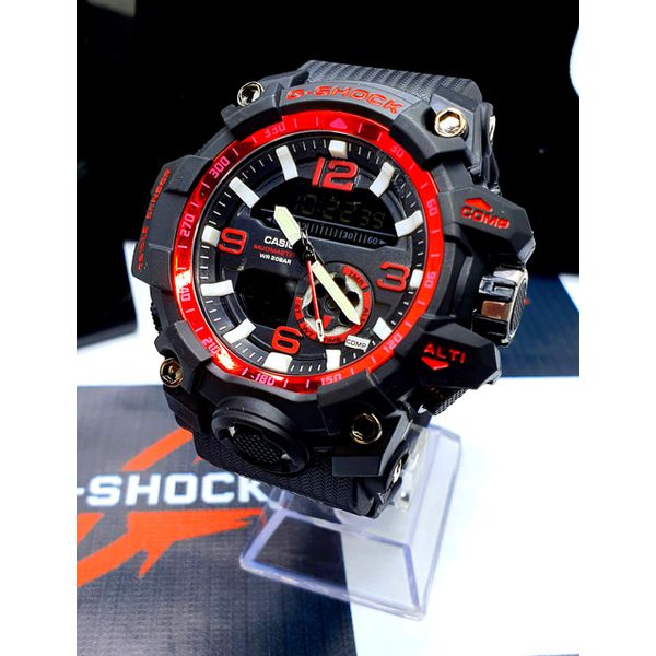 G SHOCK PRETO COM DETALHES VERMELHO + 2 BRINDES