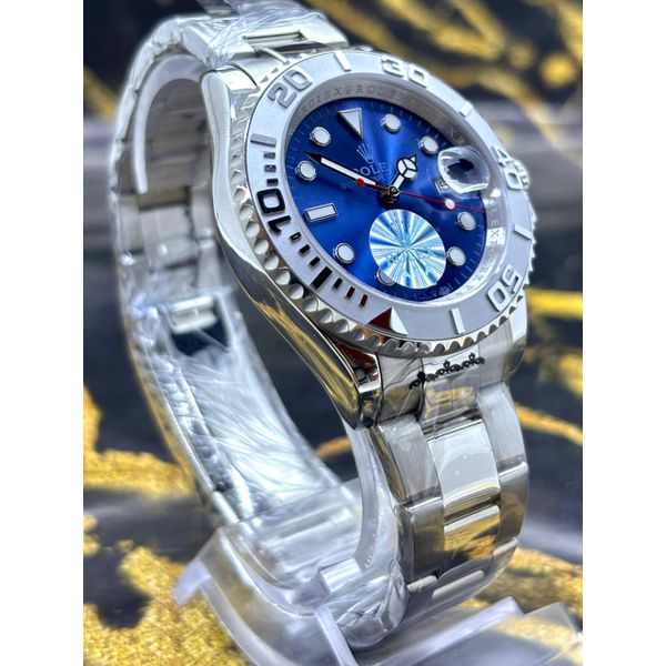 RLX PRATA FUNDO AZUL YACHT MASTER LINHA PREMIUM