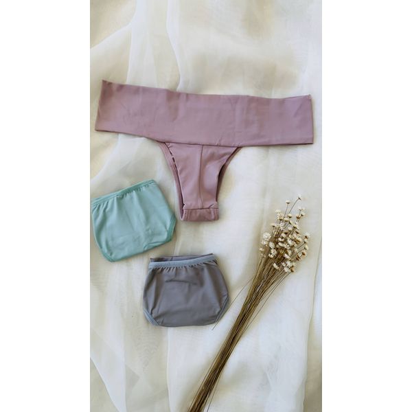 KIT CALCINHA MICROFIBRA FIO DUPLO - COM 03 PEÇAS - SATIN/ETEREO/CINZA