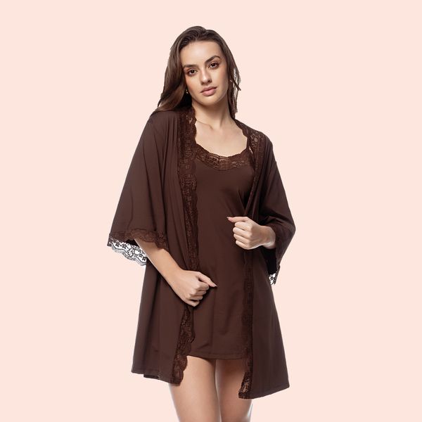 8345A ROBE RENDA - CACAU