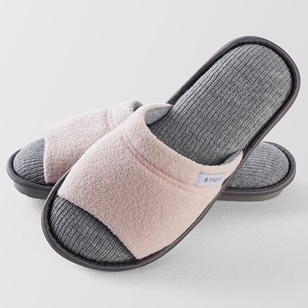 CHINELO ATOALHADO E COTELE - CINZA E ROSE