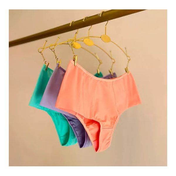 KIT CALCINHA MICROFIBRA HOT PANTS - COM 03 PEÇAS - VERDE/LILAS/PESSEGO