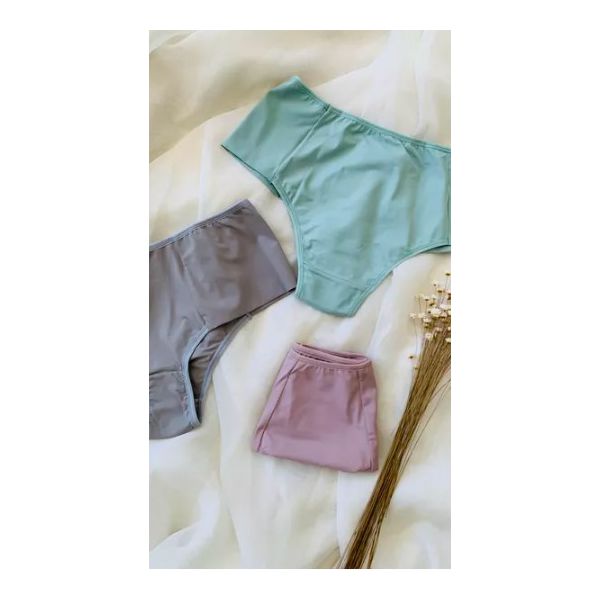 KIT CALCINHA MICROFIBRA HOT PANTS - COM 03 PEÇAS - SATIN/ETEREO/CINZA