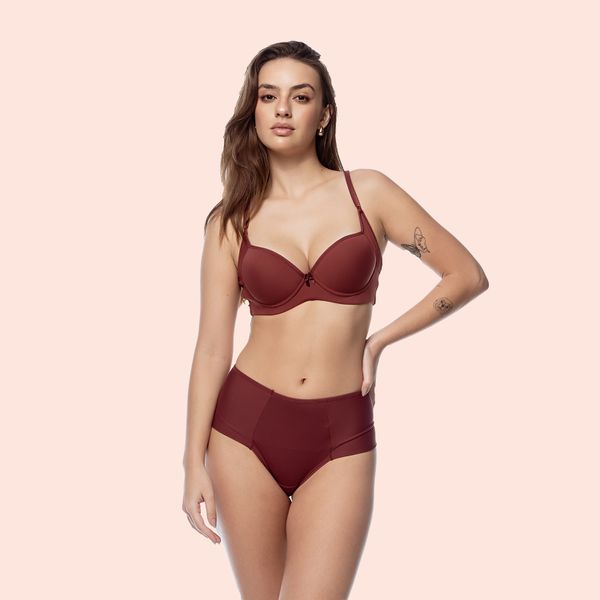 SUTIÃ REFORÇADO COM ALTA SUSTENTAÇÃO COM BOJO E ARO EM MICROFIBRA - SENSUALE