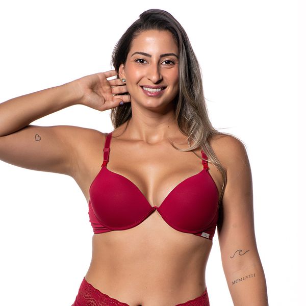 SUTIÃ PUSH-UP COM BOJO E ARO INTEIRIÇO EM MICROFIBRA - DIVINO