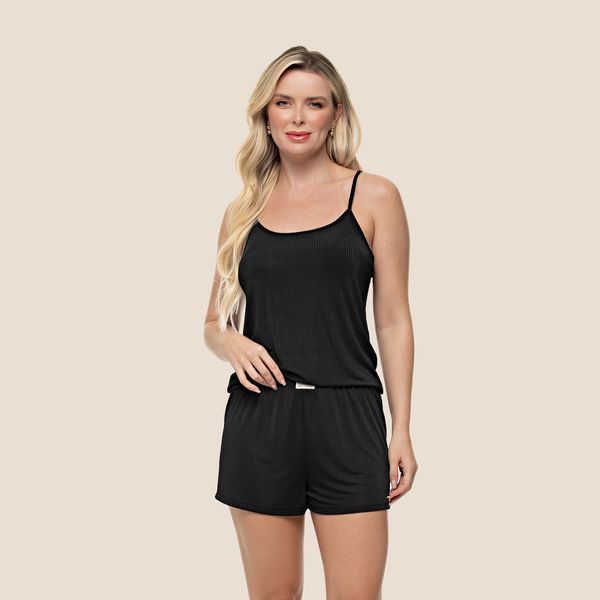 1901135 SHORTDOLL RIBANA LIGHT - PRETO