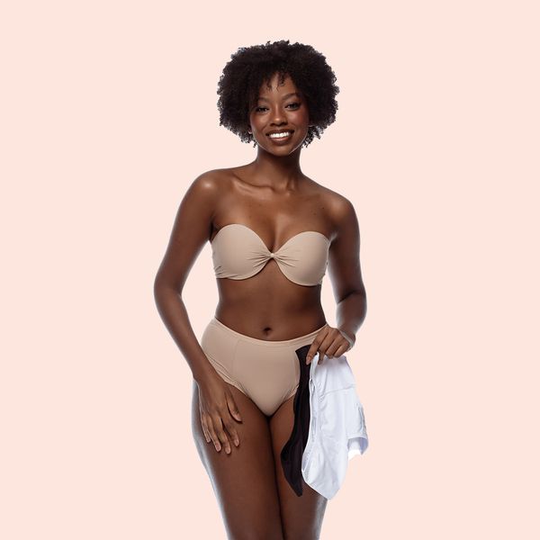 SUTIÃ TOMARA QUE CAIA COM BOJO E ARO EM MICROFIBRA - CHOCOLATE