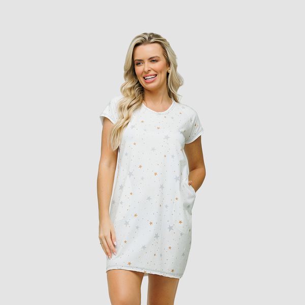 CAMISAO ESTAMPADA COM BOLSO - ESTAMPADO