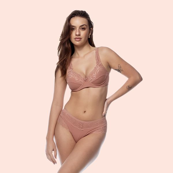 CALCINHA CÓS ALTO TANGA RENDA E MICROFIBRA - CALLAS