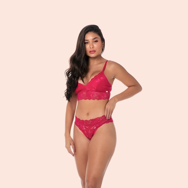 SUTIÃ SEM ARO COM BOJO REMOVÍVEL EM RENDA - LICHIA
