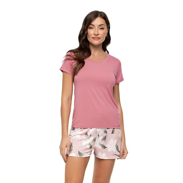 1901038 PIJAMA COM MANGA EM TECIDO VISCOLYCRA DELICATE - ROSA