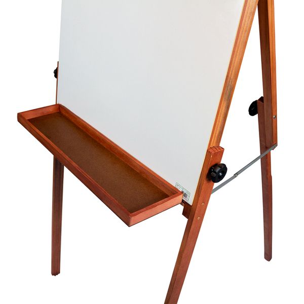 Flip Chart Quadro Branco Compacto 90x60 cm Madeira - Mogno