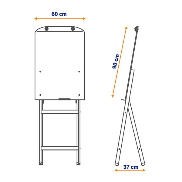 Flip Chart Quadro Branco Soft 60x90cm De Madeira - Preto