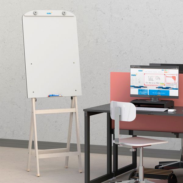 Flip Chart Quadro Branco Soft 60x90cm De Madeira - Carvalho