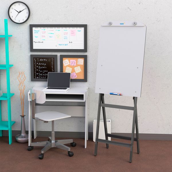 Flip Chart Quadro Branco Soft 60x90cm De Madeira - Preto
