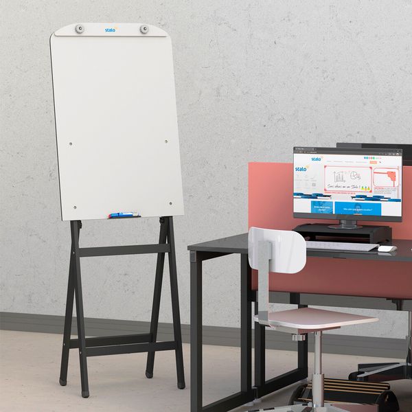Flip Chart Quadro Branco Soft 60x90cm De Madeira - Preto
