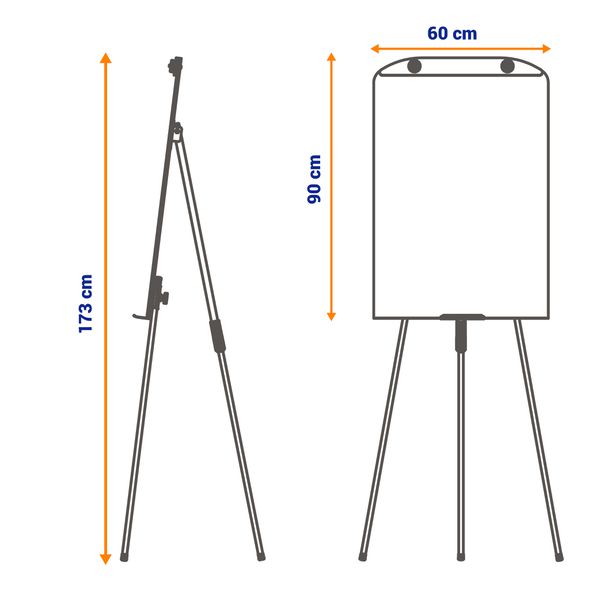 Flip Chart Quadro Branco 60x90cm Tripé Retrátil