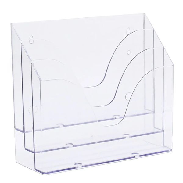 Suporte Organizador Triplo Home Office para Mesa e Escritório Cristal