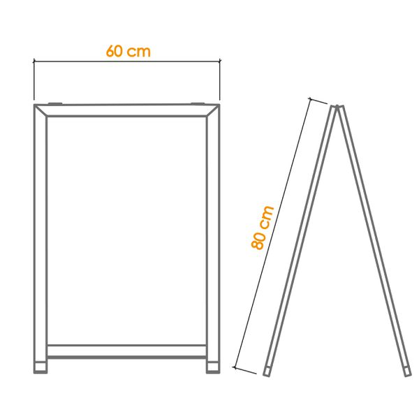 Cavalete de Calçada 80x60cm Soft Prime - Preto