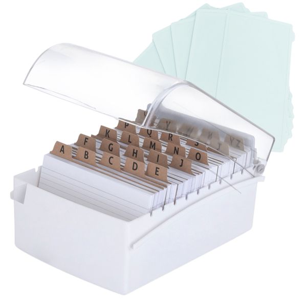 Fichário de Mesa 6x9 com Tampa Mais Kit de Divisórias - Branco