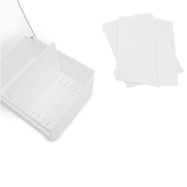 Fichário de Mesa 6x9 com Tampa Mais Kit de Divisórias - Branco