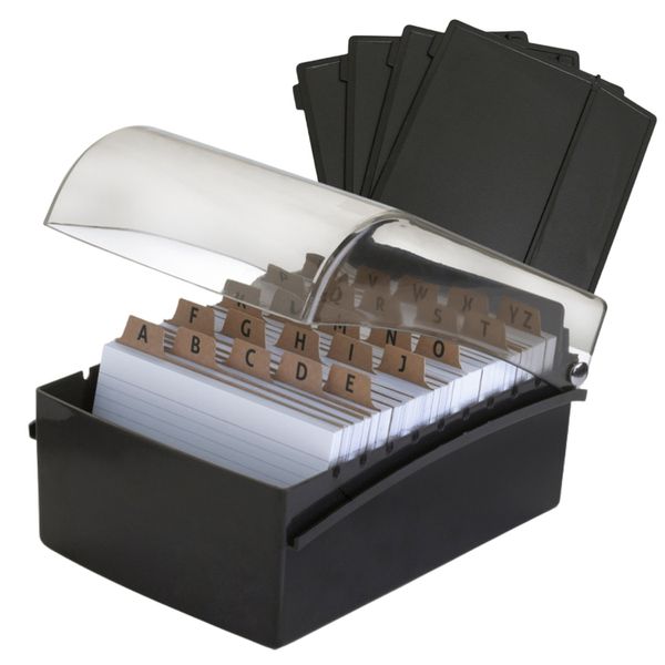 Fichário de Mesa 6x9 com Tampa Mais Kit de Divisórias - Preto