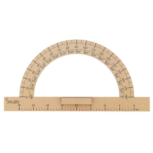 Transferidor Escolar 180 Graus 40cm de Madeira MDF 
