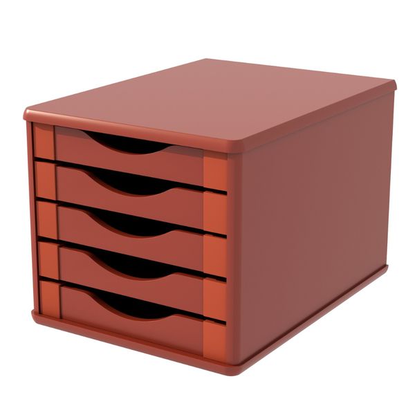 Gaveteiro de Mesa 5 Gavetas Madeira MDF - Tabaco