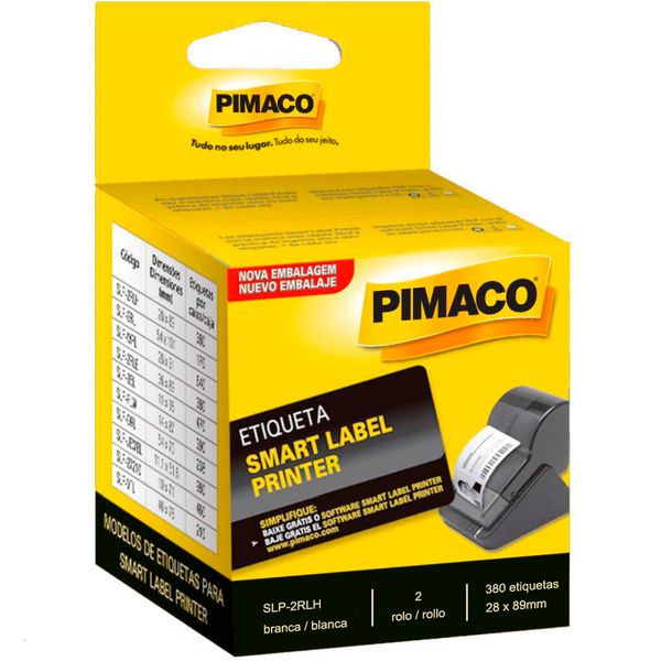 Etiqueta Pimaco Impressão Térmica Smart Label SLP-2RLH 28 x 89 mm 2 Rolos 380