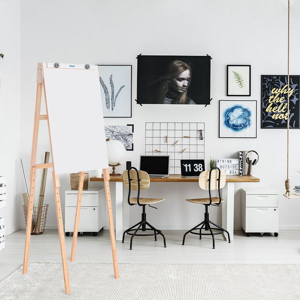 Flip Chart Quadro Branco Compact Line 56x87cm de Madeira