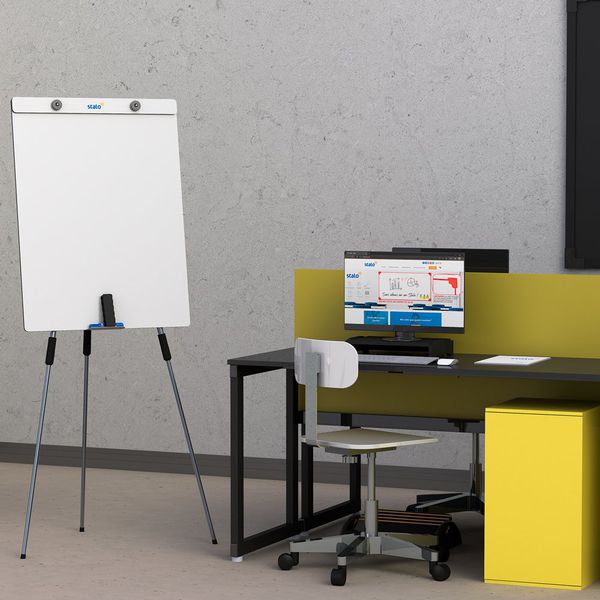 Flip Chart Quadro Branco Office 67x90cm Tripé Retrátil
